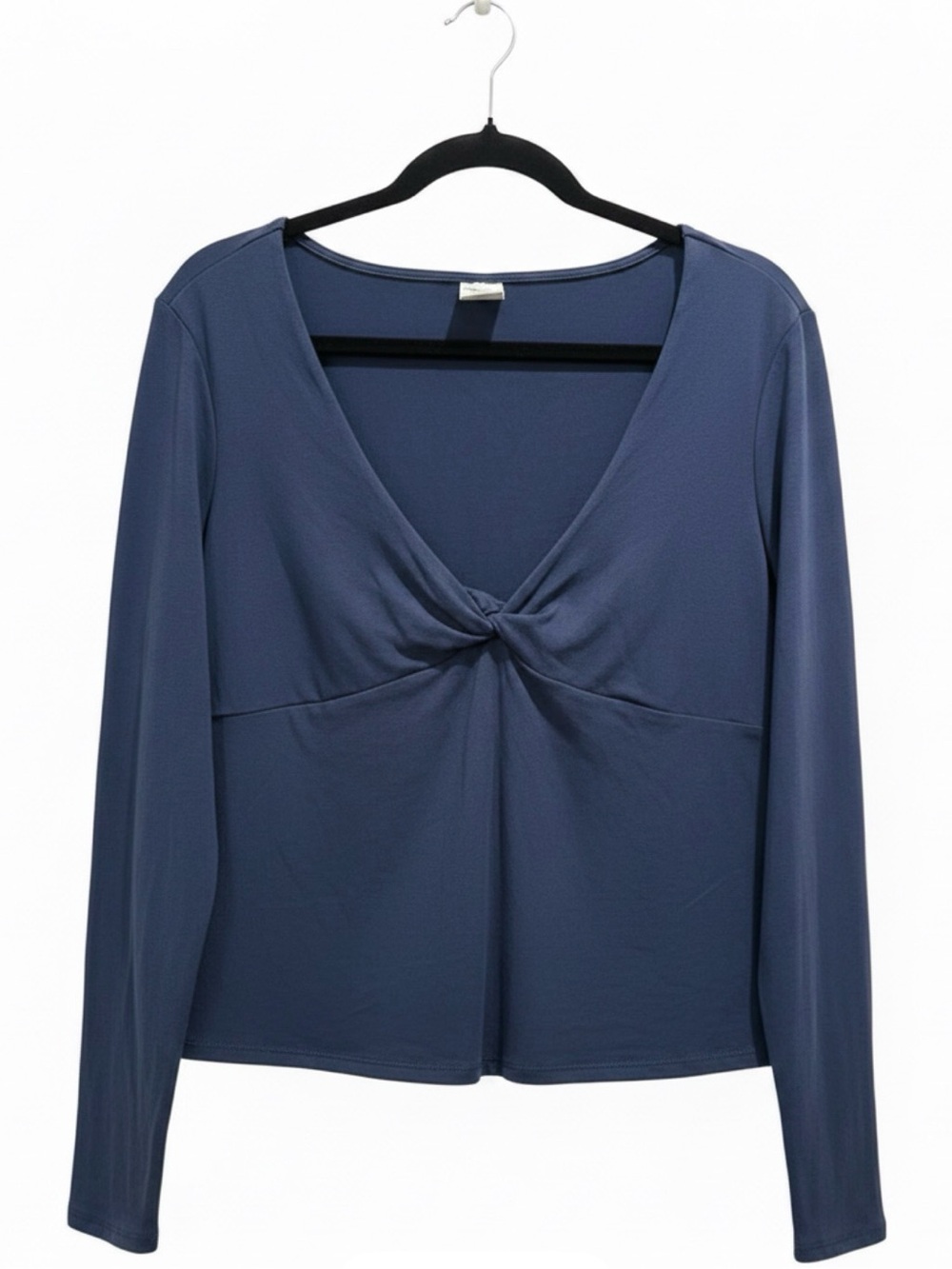 Target Navy Twist-Front Long Sleeve Top